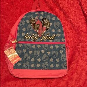 Baby Phat Denim and Pink Heart Backpack